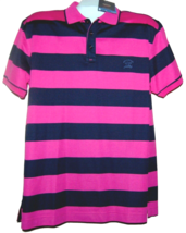 Paul &amp; Shark Yachting Pink Navy Stripes Men&#39;s Cotton Italy Polo T-Shirt Size 2XL - £145.77 GBP
