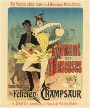 Original 1896 Maîtres de L'Affiche PL. 45 "L'Amant des Danseuses" Jules Chéret - $327.38