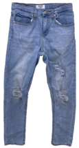 Levis Denizen Youth Girls Blue Jeans Size 12 Reg Distressed Taper Medium Wash - £11.03 GBP