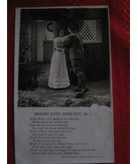 Vintage 1906 Real Photo with Poem Bright Eyes Good- Bye Solider and Girl... - $5.86