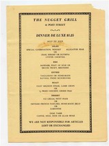 The Nugget Grill Menu 41 Post Street San Francisco California 1935 - £52.93 GBP