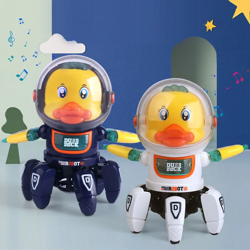 Electronic Six-Claw Robot Duckling Space Astronaut Dancing Duck Animal Model - £22.90 GBP