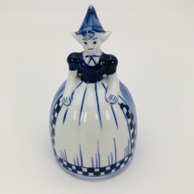 Vintage Blue Hand Painted Dutch Girl Bell Delfts Blauw #627 Holland See Video - £9.40 GBP