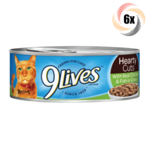 6x Cans 9Lives Hearty Cuts Real Chicken & Fish in Gravy Cat Food 5.5oz - £14.89 GBP