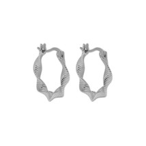 925 Sterling Silver Chunky Twisted Mobius Round Circles Hoop Hinged Earring 20mm - £45.82 GBP