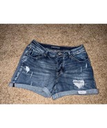 Maurice&#39;s Distressed Denim Mid-Rise Cuffed Jean Shorts Ripped Details Si... - $380.13 MXN