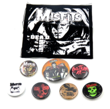 Misfits Glenn Danzig Rock Band Pinback Pin Buttons Lot of 7 with Cloth Item - £9.67 GBP