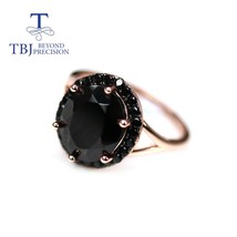 Ural black spinel jewelry set oval cut 10 12mm 18 6ct real black gemstone clasp earring thumb200