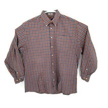 Burry Lane Button Front Blue/Brown Plaid L/S 100% Cotton Shirt Mens 16 x... - £11.45 GBP