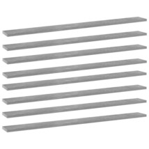  Shelf Set of 8 Concrete Grey Engineered Wood Large Simple - $1,457.10 MXN