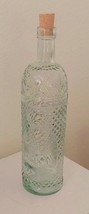 HOME DECOR Vintage Clear Glass Bottle Diamond Lattice  Made In Spain - £11.67 GBP