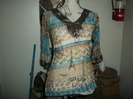 NATALI Beautiful Boho Sequin Tunic Size M - £7.73 GBP