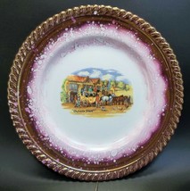 Grays Pottery Stoke Trent England Dickens Days Plate Purple Stage Coach Horse - £9.49 GBP