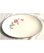 Noritake Rosemarie  Pink Rose Platter Leaves Silver Vintage 12&quot; Wide Mid... - £19.95 GBP