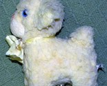 7&quot; Vintage BANTAM Musical Woolly LAMB Plush Wind Up Baby Sheep CREAM BLU... - $30.87
