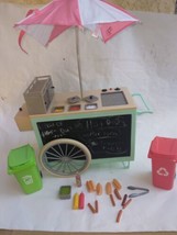 Our Generation Hot Dog Cart &amp; Play Food Accessories For 18&quot; Dolls Retro Collect - £39.42 GBP