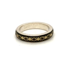 Vintage Sterling Silver Signed ALE Pandora Oxidize Carved Floral Band Ring sz 9 - £50.63 GBP