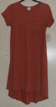 Nwt Womens Lu La Roe &quot;Carly&quot; Autumn Orange Stripe Knit Pocket Swing Dress Size M - £26.12 GBP