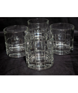 Vintage ANCHOR HOCKING 3.5&quot; Old Fashioned TARTAN Rocks Glass - Set Of 4 ... - £16.54 GBP