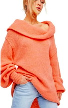 Free People Alpaca Top Small 2 4 Peach $148 Oversized Cowl Pullover Dres... - £61.06 GBP