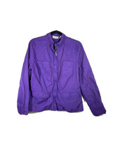 CHICOS Purple Full Zip Jacket Braided Detail Neck 4 Pockets Sz 2 Chico’s - £18.74 GBP