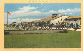 1940s Las Vegas Hotel Las Frontier roadside Flag Desert Teich postcard 873 - $5.49