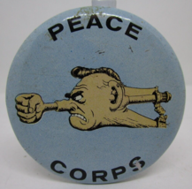 1965 Basil Wolverton PEACE CORPS Leaf FINK pinback button Mad Magazine 2... - £11.42 GBP