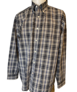 Daniel Cremieux Plaid 100% Cotton Men&#39;s Long Sleeve Button Down Shirt XL - $12.34