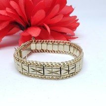 Vintage 1960s Gold Plated Panel Link Bracelet - $34.95
