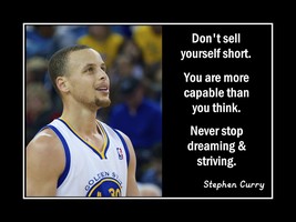 Inspirational Steph Curry Basketball Motivation Poster Print Quote Wall Art Gift - £18.16 GBP+