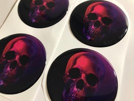 Logo Skull Punisher 4 x 50 domed stickers for wheel center caps - £10.36 GBP