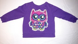 Garanimals Toddler Girl Sweatshirt Sz 18 Months Purple Owl Hearts Sweater Shirt - £5.86 GBP