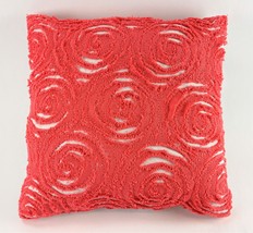 Coral Throw Pillow Abstract Swirls by Pillowfort Decorative Pillow 18&quot;x18&quot; - $220.80 MXN