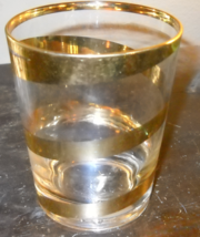 RETRO Gold Accented Drinking Glass 12 oz. - £4.82 GBP