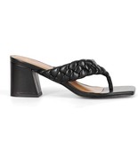 Mark Fisher Norsa Women Block Heel Sandal 9 / M / Black Leather - $37.99