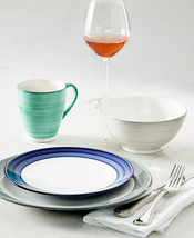 Kate Spade New York Charles Lane Dinnerware Dinner Plates Charcoal Camel +++ - £11.47 GBP