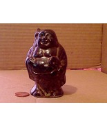 Vintage Brown Glazed 1960&#39;s Ceramic Buddha Incense Burner 3 3/4&quot; Used - $15.00