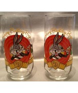 Looney Tunes BUGS BUNNY Happy 50th Birthday Glasses SET OF 2 - Vintage 1990 - £7.81 GBP