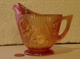 Gorgeous Vintage Irridescent Peach Orange Carnival Glass Style Creamer E... - $30.00