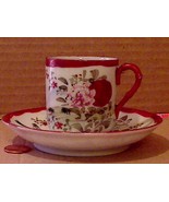 Vintage Chinese Porcelain Hand Painted Teacup And Saucer Set - $27.12 CAD