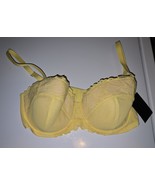 Frederick&#39;s of Hollywood ~  36D Karoline Yellow Lace Bra $49.50 tag - $23.74