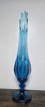 L.E. Smith Blue Dominion Swung Vase 22&quot; 9 Fingers - $272.25