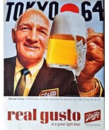 Real Gusto Schlitz Beer Tokyo 64 man in suit -1964 Vintage Print Ad - $14.36 CAD