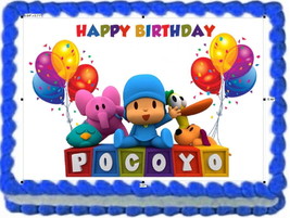 Pocoyo Happy Birthday Image Edible Cake Topper Frosting Sheet - $14.25