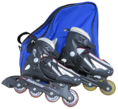 Bladerunner Twist Boys Rollerblades Adjustable 4-7 Black Gray w/ Bag NICE - $24.70