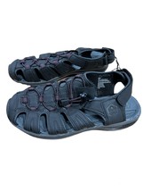 allbrand365 Mens Black Open Toe Sandal 9 - $54.45
