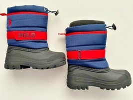 Polo Ralph Lauren Boy&#39;s Winter Boots Navy / Red ( 10.5 ) - £77.03 GBP