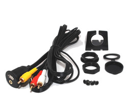 Xtenzi USB &amp; 3.5mm AUX Video 3 RCA extension Flush Mount 2 Meter Cable P... - £15.85 GBP