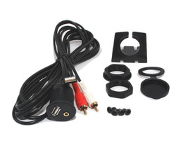 Xtenzi USB &amp; 3.5mm AUX RCA extension Flush Mount 2 Meter Cable,1/8 AUX Car Bike - £15.70 GBP