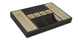 Decorebay Dark Brown PU Leather Valet Jewelry  Storage Tray Organizer - $49.99